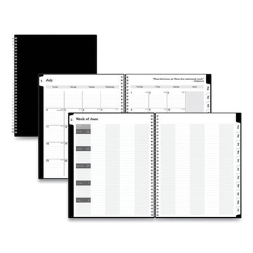 Blue Sky® Solid Black Teacher's Weekly-monthly Lesson Planner, Two-page Spread (nine Classes), 11 X 8.5, Black Cover, 2021 To 2022 freeshipping - TVN Wholesale
